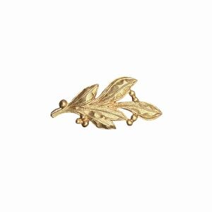 Vintage Gold Tone Leaf Brooch | Botanical Nature Pin | Classic Retro Jewelry